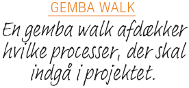 En gemba walk afdækker hvilke processer, der skal indgå i projektet.