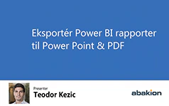 Eksportér Power BI rapporter til Power Point og PDF