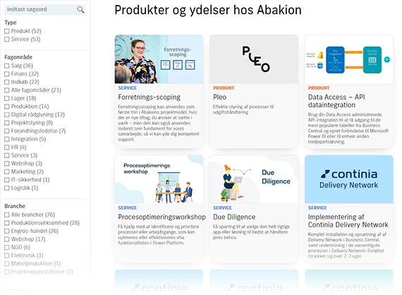 Se Abakions produktkatalog