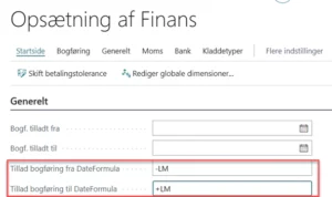 Eksempel på opsætning af formler med dansk sproglag under Opsætning af finans