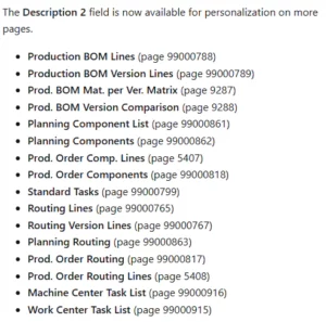 Beskrivelse 2 feltet kan nu tilføjes på følgende sider i systemet