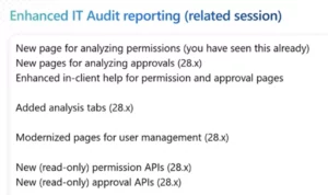 Den samlede liste over nyheder inkl. API'er beskrevet i forrige afsnittet