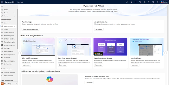 CRM wave 1 2026 - Dynamics 365 AI Hub