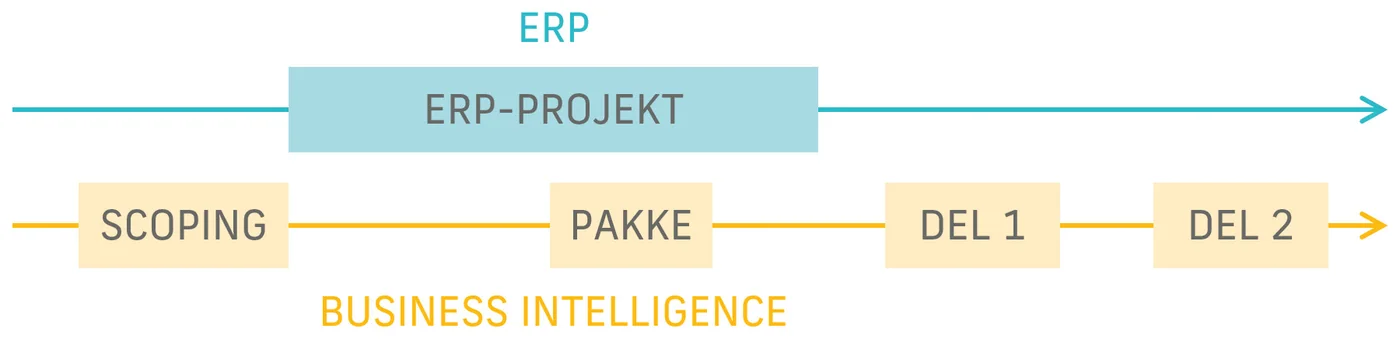 ERP-projekt med standardpakke, del 1 og del 2 af Business Intelligence