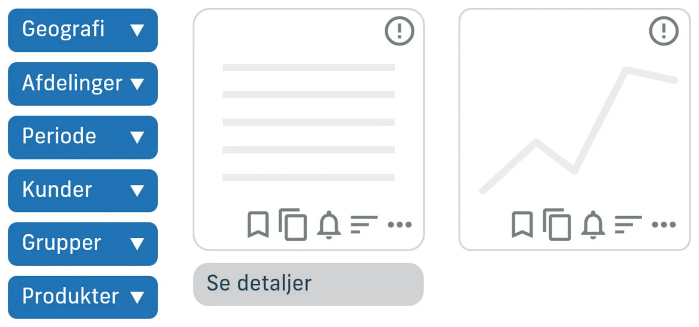 Rapport med mange filtre og dropdown-felter